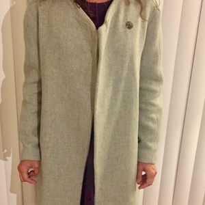 Zara blended wool collarless coat